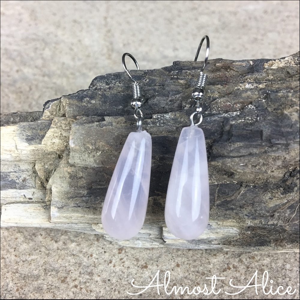 Rose Quartz Drop Earrings